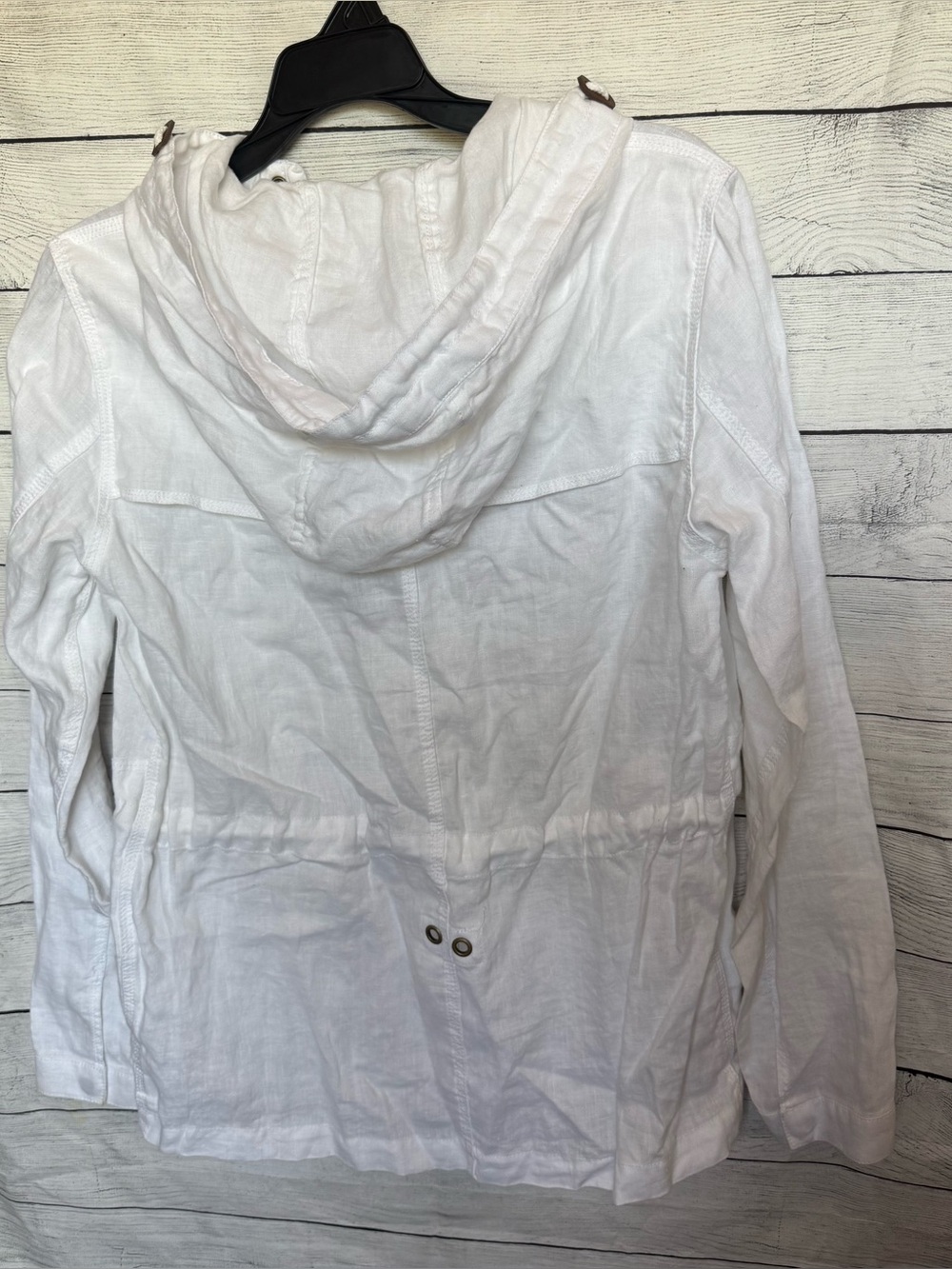 Tommy Bahama Relax White 100% Linen Hooded Utility Jacket Size Small - Picture 2 of 15